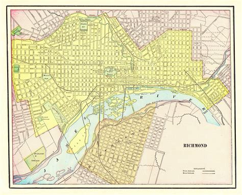 1901 Richmond City Map Reproduction Print Of Antique Richmond Etsy 1901 Richmond City Map Reproduction Print Of Antique Richmond Etsy