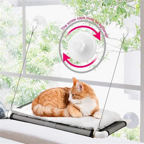 2 Pack Premium Cat Window Ledge Perch With Twist Lock Suction Cups 2 Pack Premium Cat Window Ledge Perch With Twist Lock Suction Cups