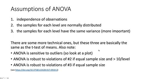 Assumptions For An Anova