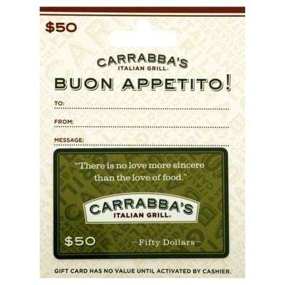 Carrabbas Carrabbas Gift Card 50 Shop Weis Markets Carrabbas Carrabbas Gift Card 50 Shop Weis Markets