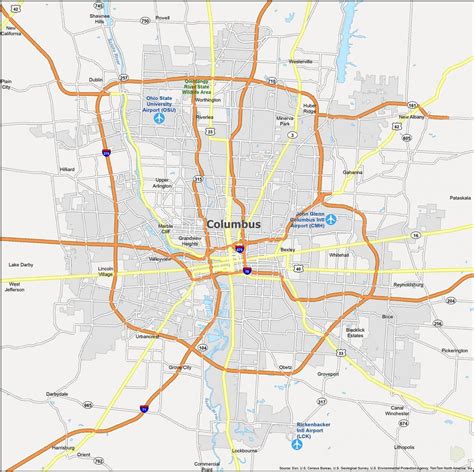 Columbus Ohio Map Columbus Ohio Map