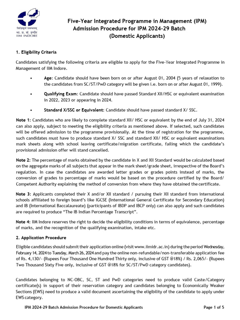 Domestic Applicants