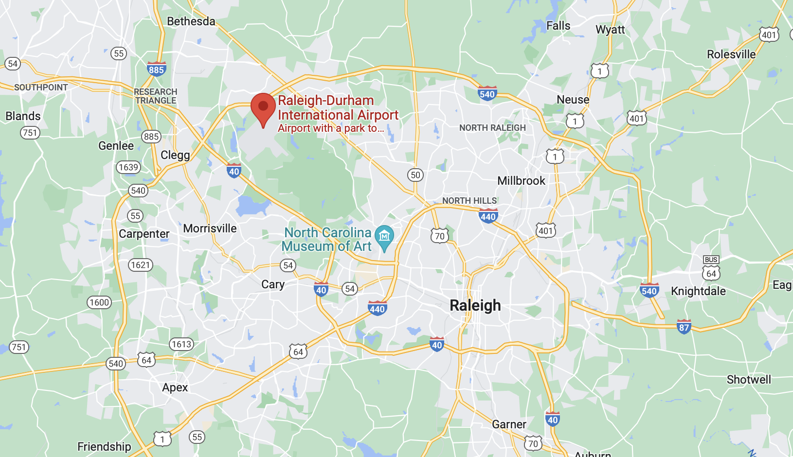 Driving Directions From Raleigh Durham International Airport Rdu In Driving Directions From Raleigh Durham International Airport Rdu In