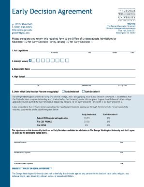 Early Decision Agreement