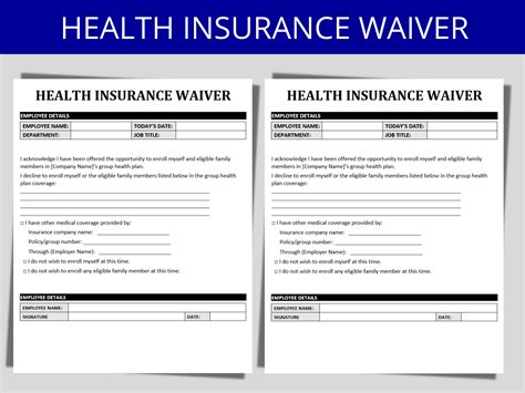 Employee Health Insurance Opt Out Form Employee Medical Waiver Form Employee Health Insurance Opt Out Form Employee Medical Waiver Form