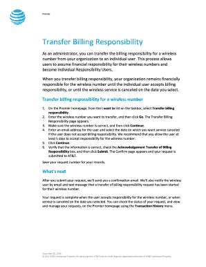 Fillable Online Transfer Billing Responsibility Fax Email Print Pdffiller Fillable Online Transfer Billing Responsibility Fax Email Print Pdffiller