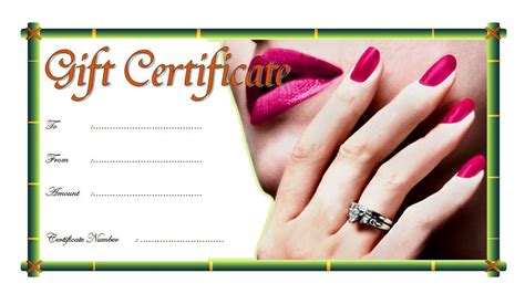 Free Nail Salon Gift Certificates Customize Online Free Nail Salon Gift Certificates Customize Online