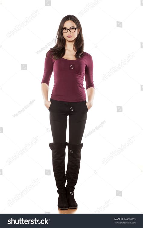 Front View Of Pretty Young Woman Standing On White Background Woman Front View Of Pretty Young Woman Standing On White Background Woman