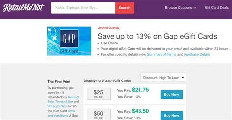 Gap Gift Card Discount Deals
