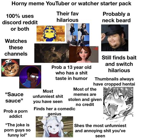 Horny Meme Youtuber Or Watcher Starter Pack R Starterpacks Starter Horny Meme Youtuber Or Watcher Starter Pack R Starterpacks Starter