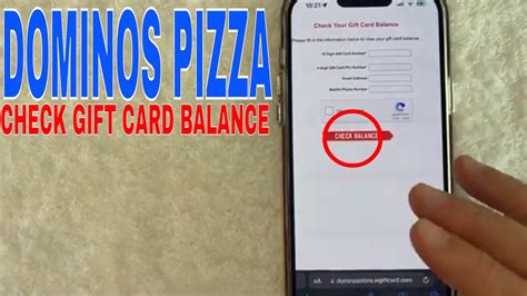 How To Check Dominos Pizza Gift Card Balance Youtube