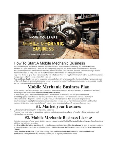 How To Start A Mobile Mechanic Business By Webaloon Digital Space Issuu How To Start A Mobile Mechanic Business By Webaloon Digital Space Issuu