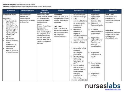 Impaired Physical Mobility Immobility Nursing Diagnosis Care Plans Impaired Physical Mobility Immobility Nursing Diagnosis Care Plans
