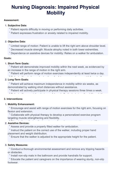 Impaired Physical Mobility Nursing Diagnosis Goals Isseultimate Impaired Physical Mobility Nursing Diagnosis Goals Isseultimate