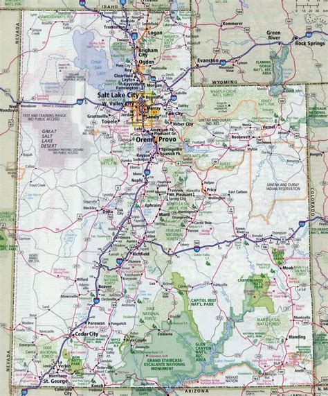 Large Detailed Roads And Highways Map Of Utah State With All Cities Large Detailed Roads And Highways Map Of Utah State With All Cities