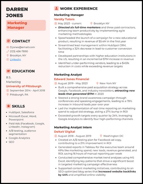 Marketing Skills Examples