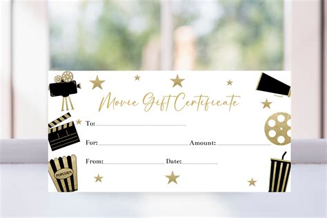 Movie Gift Certificate Birthday Gift Certificate Printable Etsy Movie Movie Gift Certificate Birthday Gift Certificate Printable Etsy Movie