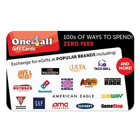 One4all Gift Card Accepted Merchants List