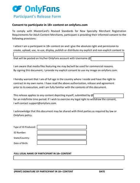 Onlyfans Release Form 2023 Printable Forms Free Online Onlyfans Release Form 2023 Printable Forms Free Online