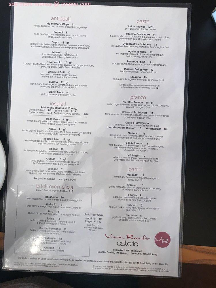 Our Menu Viron Rondo Osteria Our Menu Viron Rondo Osteria