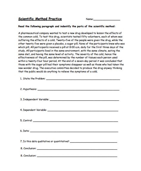 Practice Scientific Method Problems