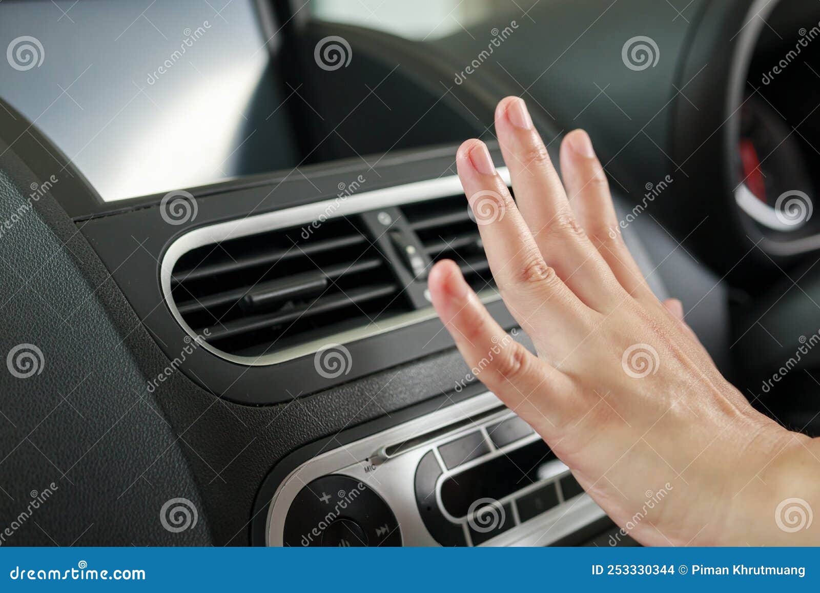 Premium Photo Hand Checking Air Conditioner System Inside The Car Premium Photo Hand Checking Air Conditioner System Inside The Car