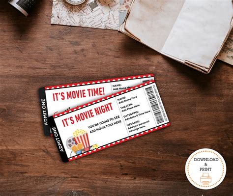 Printable Movie Gift Tickets Cinema Themed Gift Reveal Etsy Printable Movie Gift Tickets Cinema Themed Gift Reveal Etsy