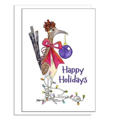 Road Runner Ribbon Happy Holidays Card Zinnia Sky Studio