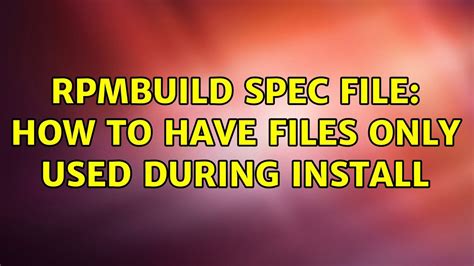 Rpmbuild Files Rpmbuild Files