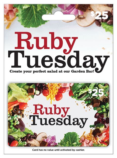 Ruby Tuesday Gift Card Ruby Tuesday Gift Card