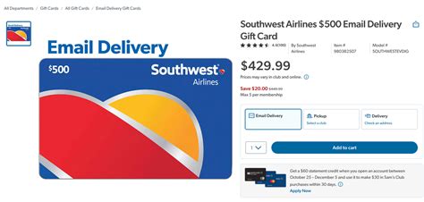 Sam S Club Selling 500 Southwest Egift Cards For 429 99 Sam S Club Selling 500 Southwest Egift Cards For 429 99