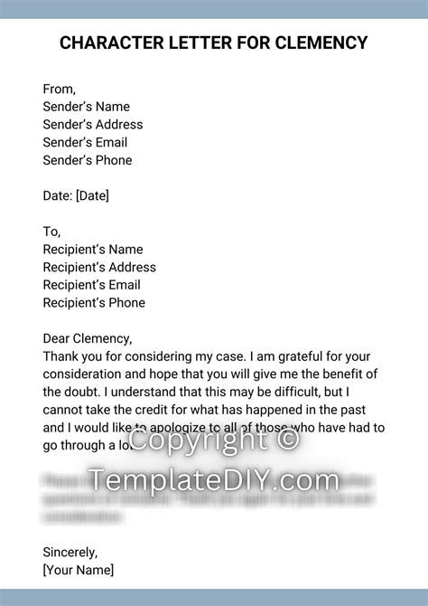 Sample Clemency Letter