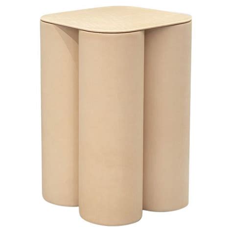 Small Silos Side Table In Nude Leather Design By Studiopepe For Uniqka Small Silos Side Table In Nude Leather Design By Studiopepe For Uniqka
