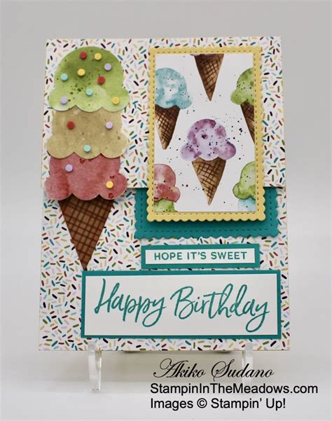 Stampin Up Sweet Ice Cream Birthday Card With Gift Card Pocket Stampin Up Sweet Ice Cream Birthday Card With Gift Card Pocket