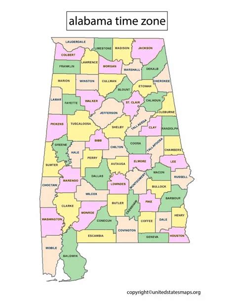 Time Zones In Alabama United States Time Zones In Alabama United States
